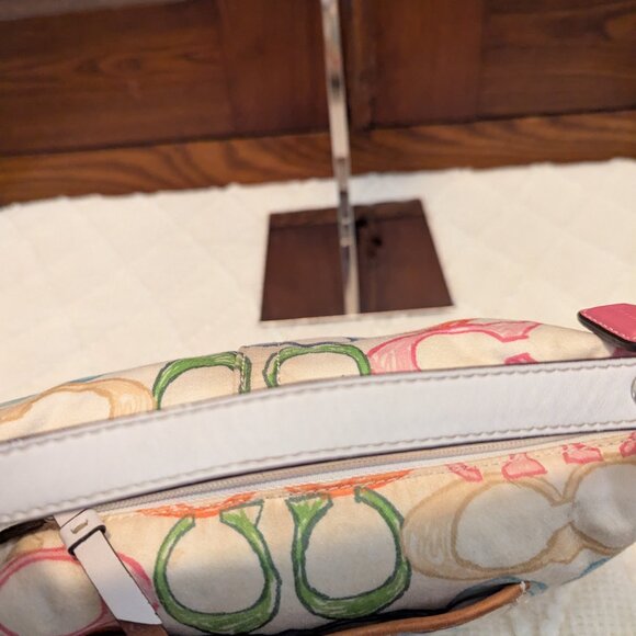 Coach Colorful Scribble Hamptons Weekend Top Handle Pouch Mini Small Baguette - Picture 9 of 10